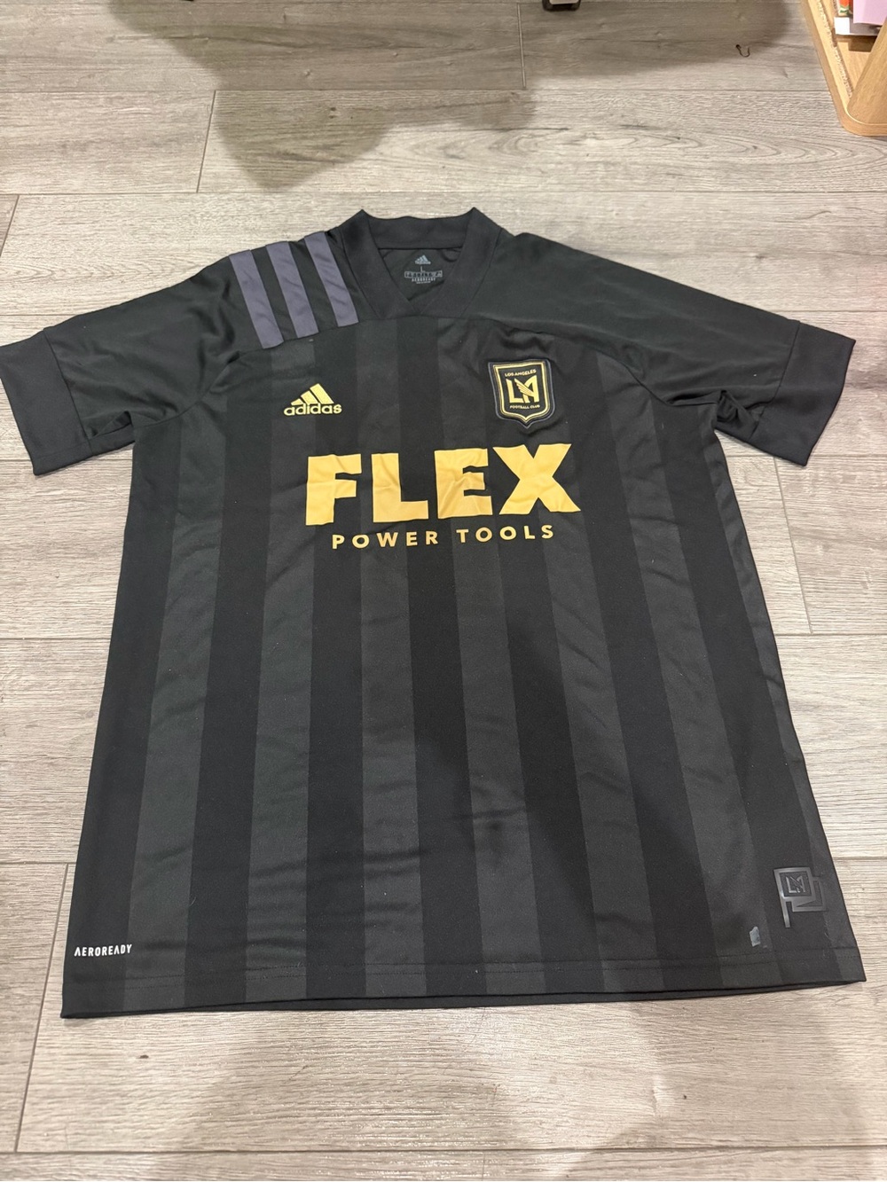adidas LAFC Black Soccer Jersey with Gold Accents